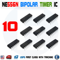 10pcs NE556N NE556 556 Dual Bipolar Timer IC General-purpose Dip-14