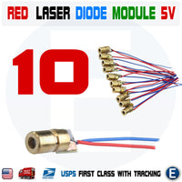 10pcs Red Dot Laser Diode Module 5V Volt 5mW 650nm Copper Head 150mW - eElectronicParts
