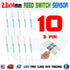 10Pcs Reed Switch 2.5x14mm Magnetic Reed Switch Sensor Normally Open Glass 3 Pin 0.25A
