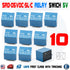 10pcs Relay Switch SRD-05VDC-SL-C 5 Pins 5 V DC PCB Mini Type SPDT 10A Blue