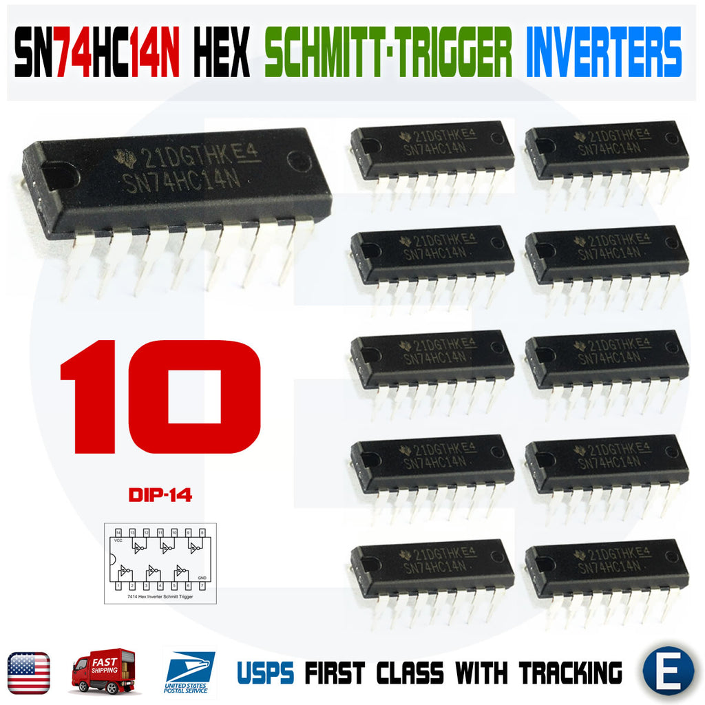 10pcs SN74HC14N 74HC14 Hex Schmitt-Trigger Inverters DIP-14 IC 74HC14N