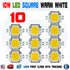10PCS Square Panel LED 10W 9~10V 900mA Warm White 800LM 3000K~3500K SMD