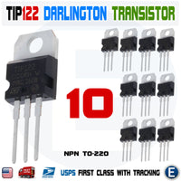 10pcs TIP122 NPN Transistor Complementary 100V 5A Amplifier TO-220 - eElectronicParts