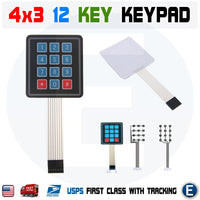 1 x Matrix Array 12 Key Membrane Switch Keypad 4 x 3 Keyboard for Arduino USA