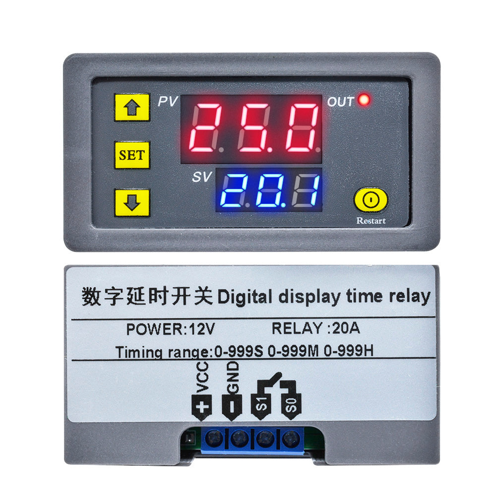 Temporizador Digital Programable Relé T3230 12V DC - Electronilab