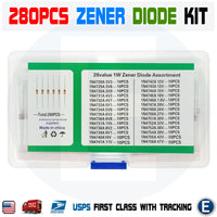 280pcs 28 value 1W Zener Diode 3.3V - 30V 28 x 10pcs Assortment Set Kit + Box