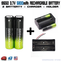 5800mAh Rechargeable 18650 Battery 3.7V Li-ion Batteries Charger Holder - eElectronicParts
