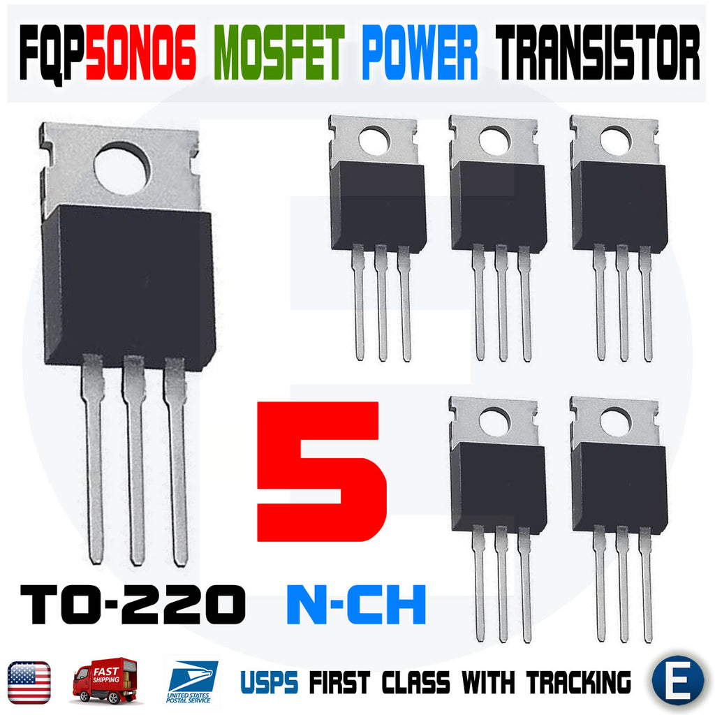5pcs FQP50N06 Transistor Power MOSFET N Channel 60V 50A 50N06 Fairchild NEW USA