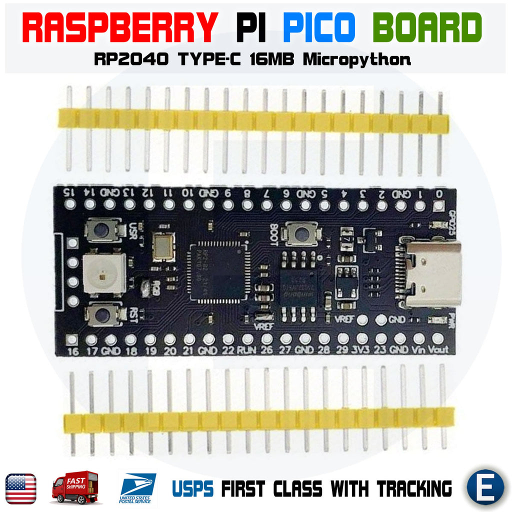 Raspberry PI Pico Type C 16MB Microcontroller RP2040 Pi dual-core Boar –  eElectronicParts