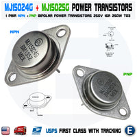 1pair MJ15024G MJ15025G ON Transistors TO-3 Bipolar 16A 250V 250W 2pcs - eElectronicParts