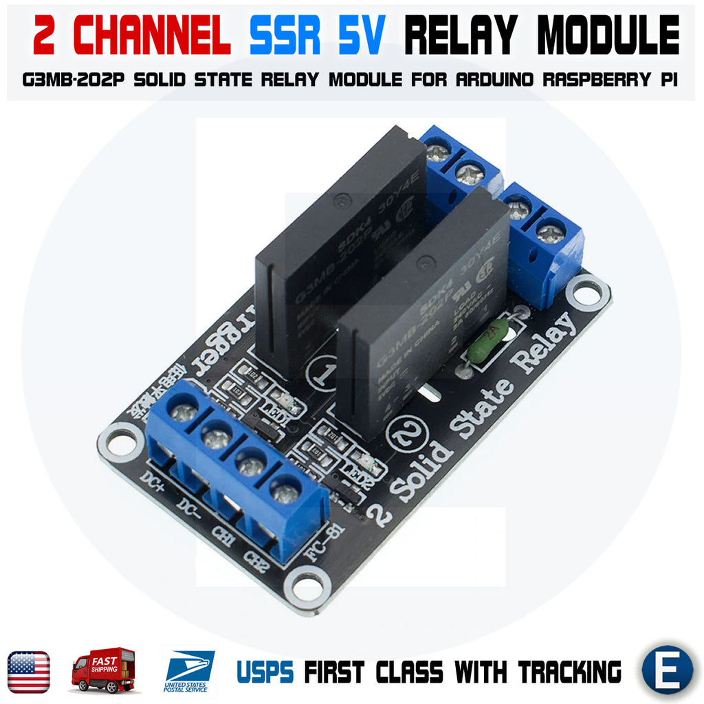 2 Channel SSR Solid State Relay Module For Arduino 5V 2A Low Level ...