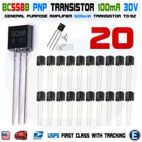 20 x BC558B BC558 Silicon PNP Transistors 30V 100mA 500mW Amplifier TO-92 Case - eElectronicParts