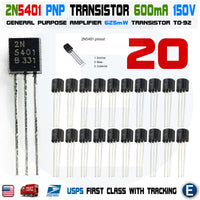 20pcs 2N5401 PNP Transistor 150V 600 mA TO-92 Package - eElectronicParts