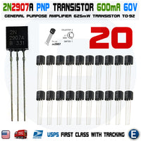 20pcs 2N2907A 2N2907 KSP2907 Transistor PNP 0.6A/60V TO-92 - eElectronicParts