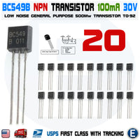 20pcs Transistor Low Noise Npn BC549 BC549B 0.1A 30V Amplifier Low Noise - eElectronicParts