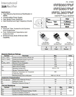 5PCS  IRFB3607PBF IRFB3607 Mosfet N-Channel 75V 80A TO-220 Transistor - eElectronicParts