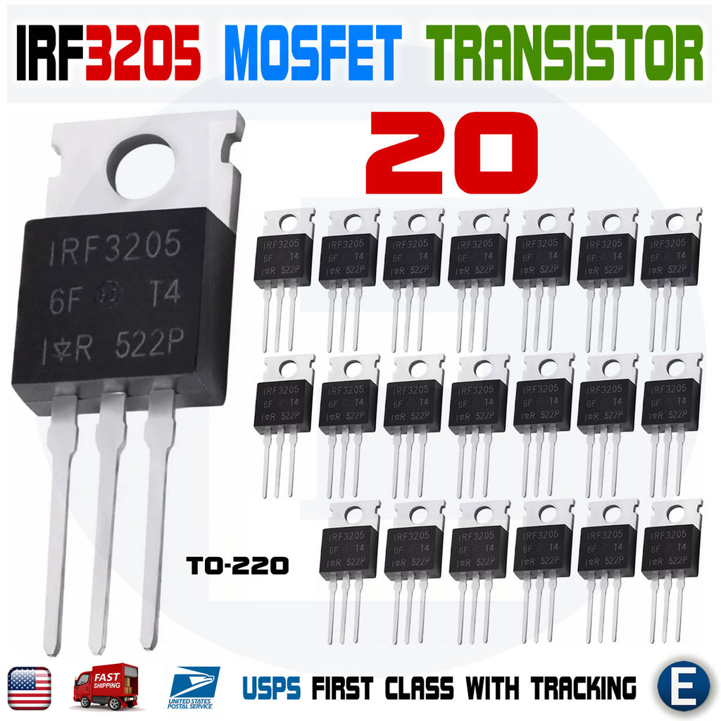 20pcs IRF3205 IR MOSFET N-CHANNEL 55V/110A TO-220 HEXFET Power Transistor IRF - eElectronicParts