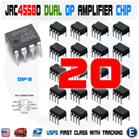 20pcs JRC4558 4558 Audio Low Noise Dual OP-AMP DIP-8 JRC4558D IC replaces LM4558 RC4558