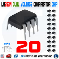 20pcs LM393N LM393 DIP-8 Low Power Dual Voltage Comparator Chip IC LM393P