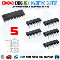 5pcs CD4049UBE CD4049 CMOS Hex Inverting Buffer and Converter IC Dip-16 CD4049BE