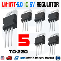 5pcs LM1117T-5.0 LM1117 LD1117 5.0V TO-220 Voltage Regulator 0.8A 5V