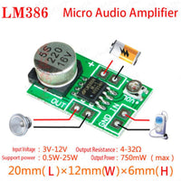 2pcs Mini LM386 DC 3-10V Micro Audio Power Amplifier Amp Board Module 750mW New - eElectronicParts