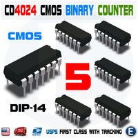 5PCS CD4024BE CD4024 DIP-14 7-Stage Ripple-Carry Binary Counter IC CMOS