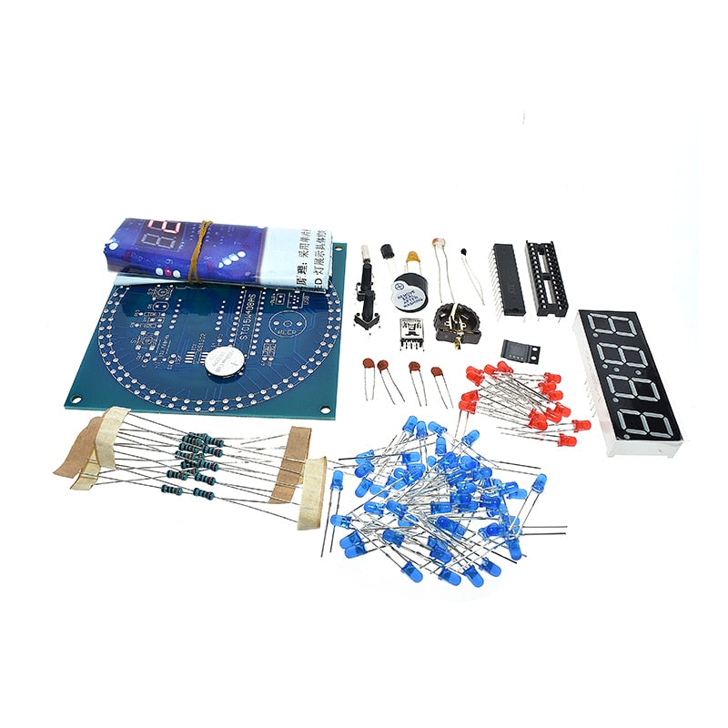 Rotating Led Kit DIY Rotating Digital LED Display Module Alarm Electronic Digital Clock ...
