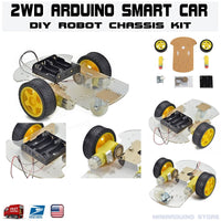 DIY 2WD Smart Car Robot Chassis Kit Arduino MCU with speed encoder - eElectronicParts