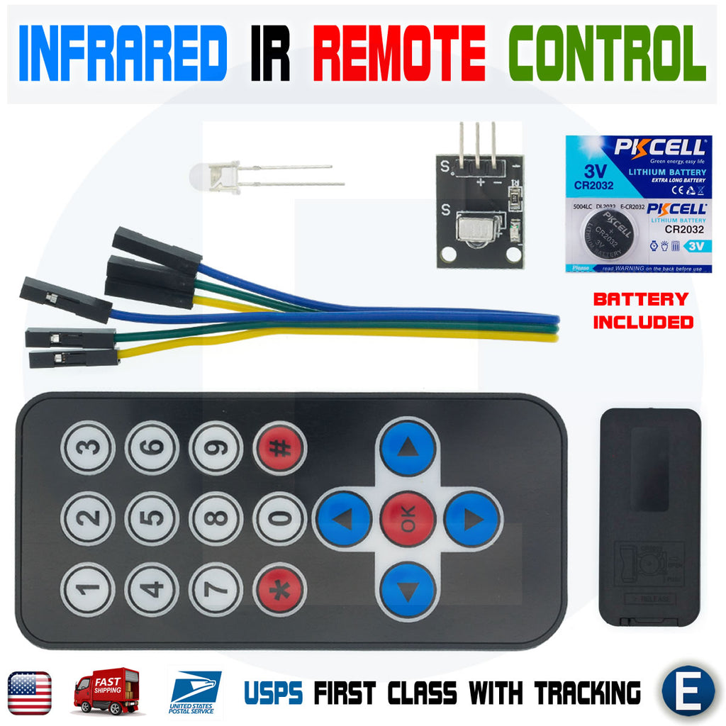 Infrared IR Receiver Module Wireless Remote Control Kit with Battery F ...