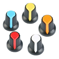 25pcs 6mm WH148 Potentiometer Shaft Control Rotary Knob Cap 15mm x 17mm