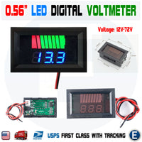0.56'' LED 12V-72V Lead-acid Battery Charge Level Indicator Digital Voltmeter