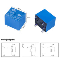 10pcs Relay Switch SRD-24VDC-SL-C 5 Pins 24 V DC PCB Mini Type SPDT 10A Blue 24V