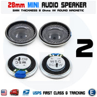 2pcs Speaker 28mm Dia 8 Ohm 1W 5mm Mini Micro Audio Magnetic Arduino - eElectronicParts