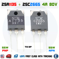 2SA1135 A1135 + 2SC2665 C2665 1 Pair Sanken Power Transistor Bipolar TO-3P