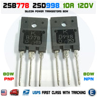 2SB778 + 2SD998 Pair Transistors Bipolar NPN PNP KTB778/KTD998 TO-3P
