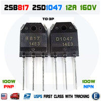 2SB817 + 2SD1047 Pair Transistors B817 + D1047 PNP+NPN Power 100W 12A 160V