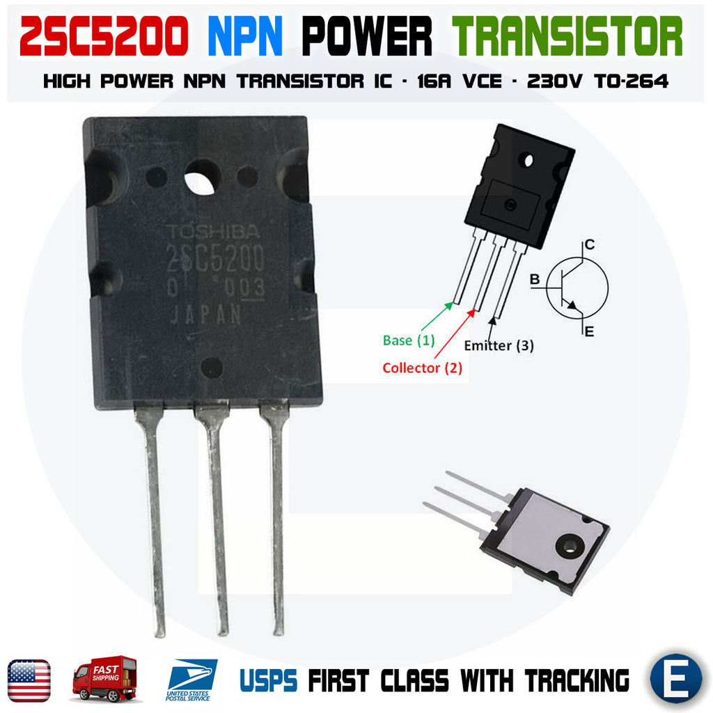 1pcs 2SC5200 Power TOSHIBA Transistor Silicon NPN Triple Diffused Type - eElectronicParts