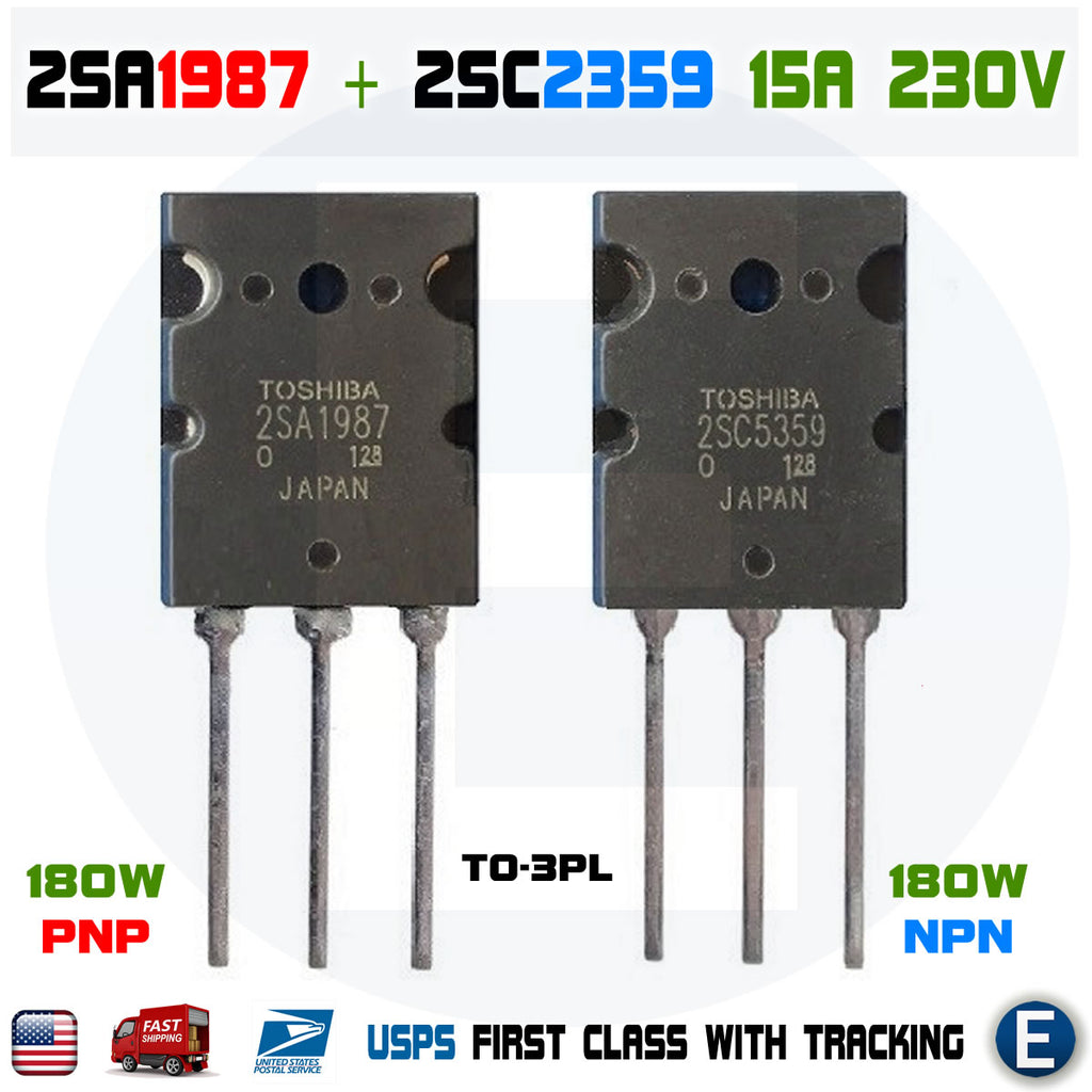 2SC5359 + 2SA1987 1 Pair NPN PNP Audio Power Transistor TOSHIBA C5359 A1987 TO-3PL