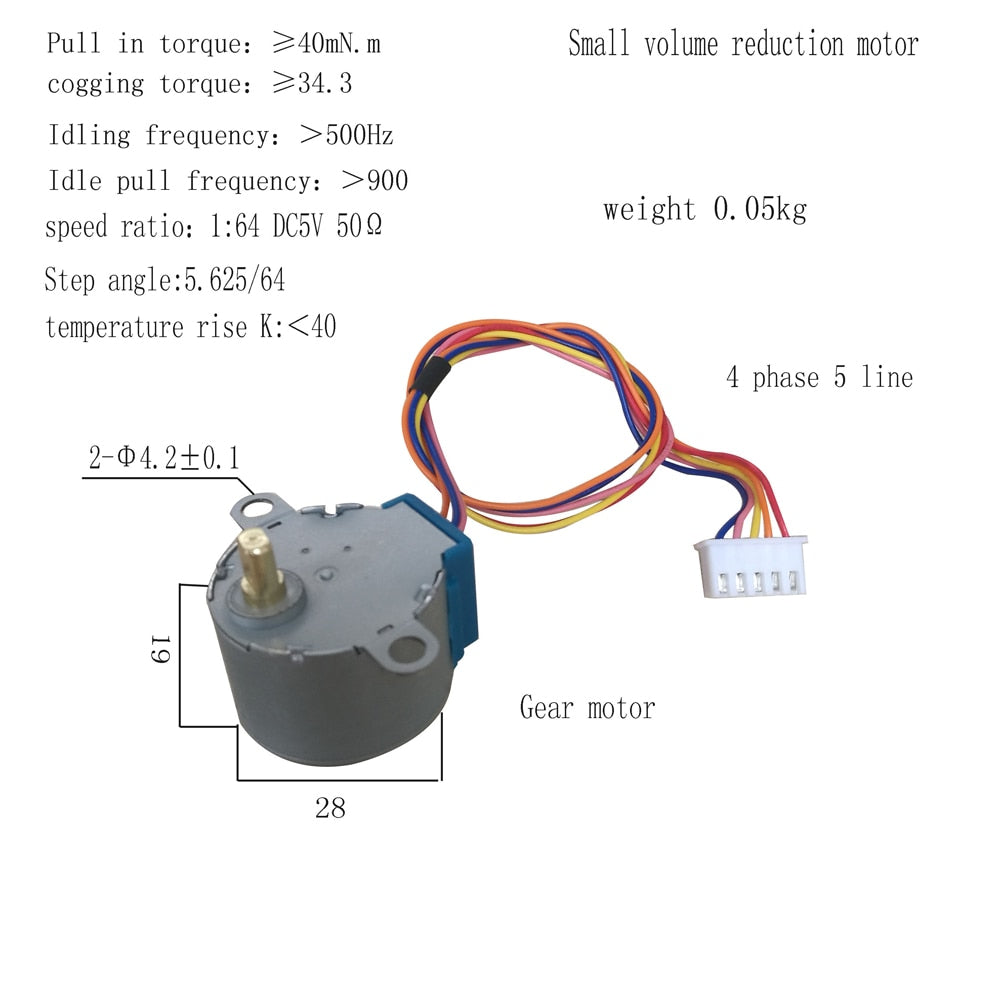 28BYJ-48 Valve Gear Stepper Motor DC 5V 4 Phase Step Motor module for – eElectronicParts