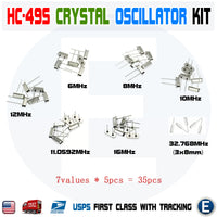 Hc-49s Crystal Oscillator Quartz Resonator Kit 6, 8, 10, 12, 11.0592 16Mhz 32768