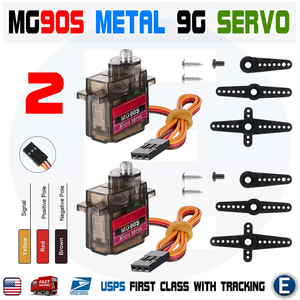 2 MG90S Micro Metal Gear 9g Servo for RC Airplane Helicopter Boat upgraded SG90
