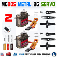 2 MG90S Micro Metal Gear 9g Servo for RC Airplane Helicopter Boat upgraded SG90 - eElectronicParts