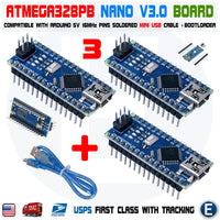 3pcs Nano V3.0 ATmega328PB Compatible Board for Arduino + Mini USB Cable - eElectronicParts