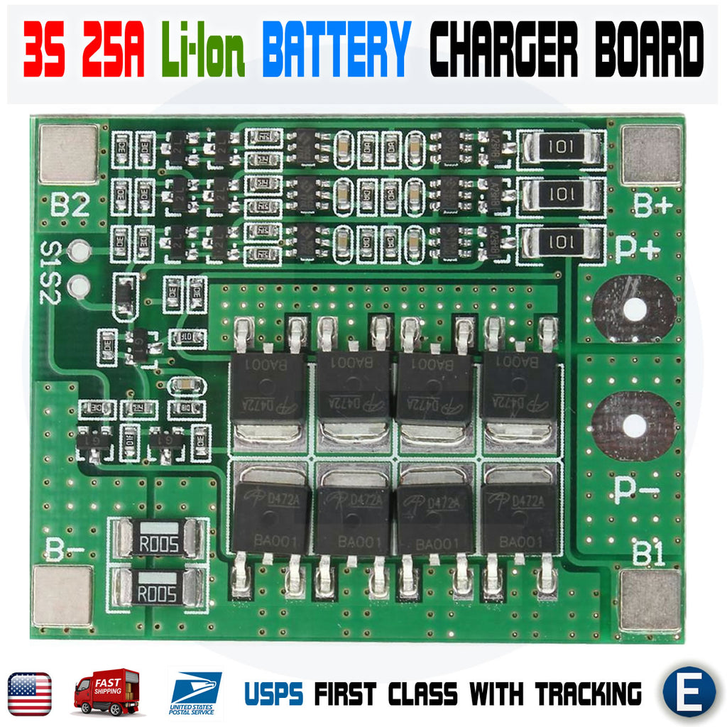 3S 25A Li-ion 18650 BMS PCM Battery Protection Board with Balance BMS PCM Li-Po Li-Ion