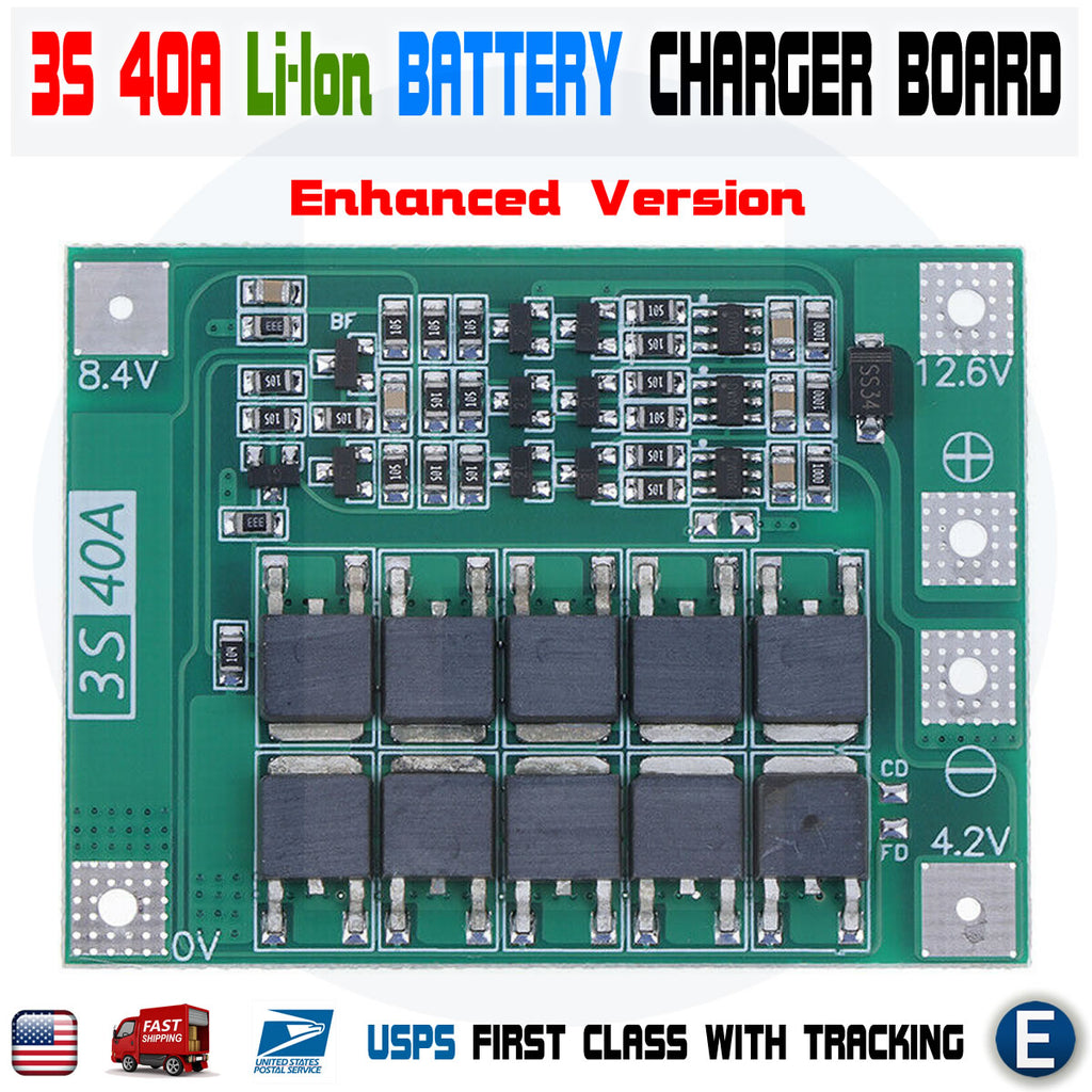 3S 40A 18650 Li-Ion Lithium Battery Charger Protection Board For Drill MLD Enhanced