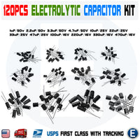 120Pcs 12 Values 1uF-470uF Aluminum Electrolytic Capacitor Assortment Kit