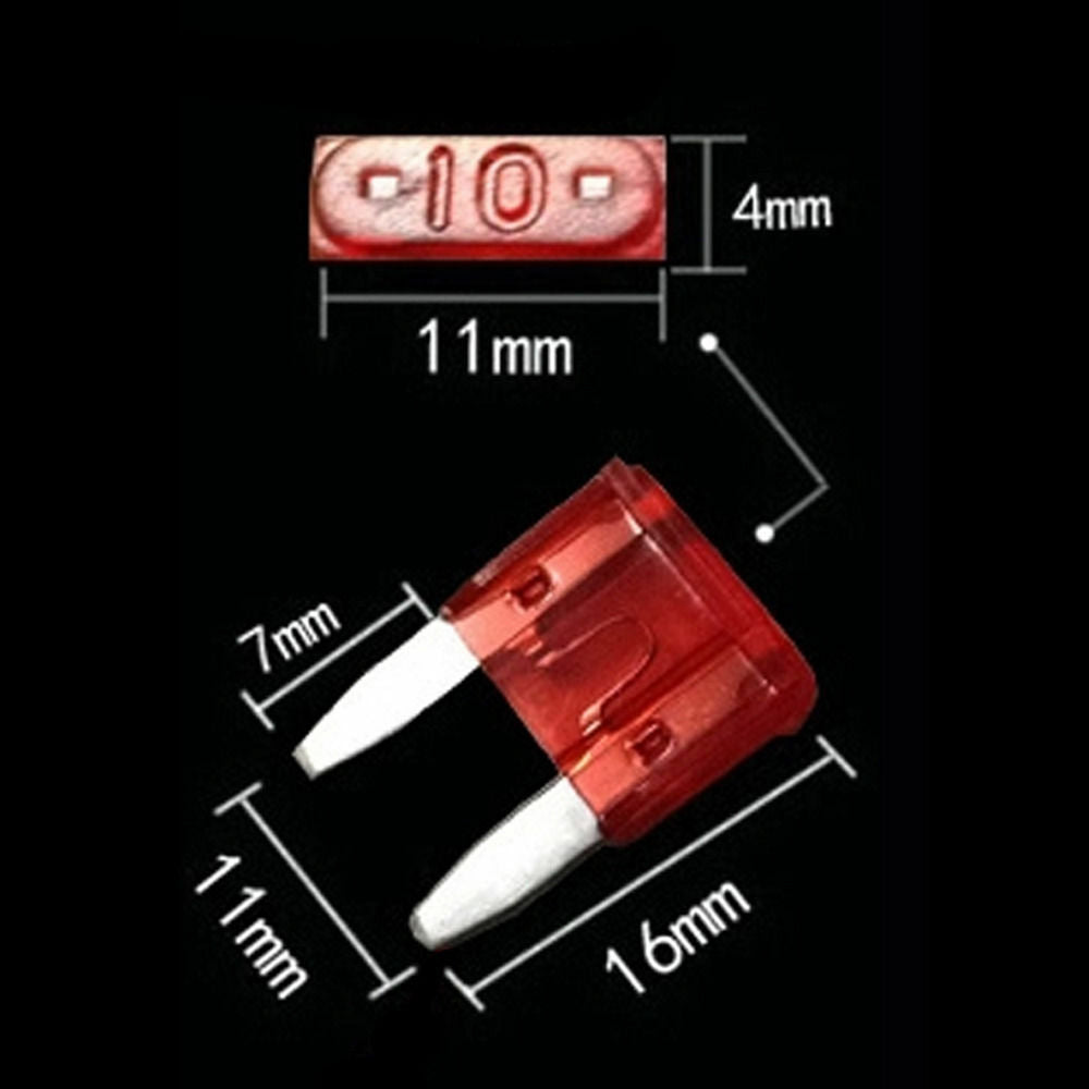 100pcs 10 values Car Mini Blade Fuses Kit 2A 3A 5A 7.5A 10A 15A 20A 25A 30A 35A - eElectronicParts