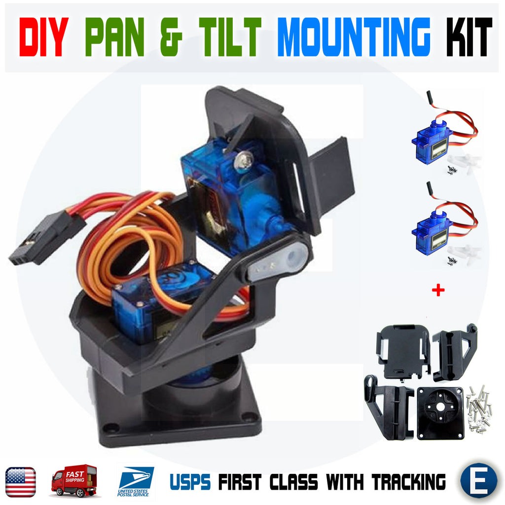 DIY 2 Axis Arduino Pan & Tilt Mounting Kit and 2 x 9G Servo with Gear ...