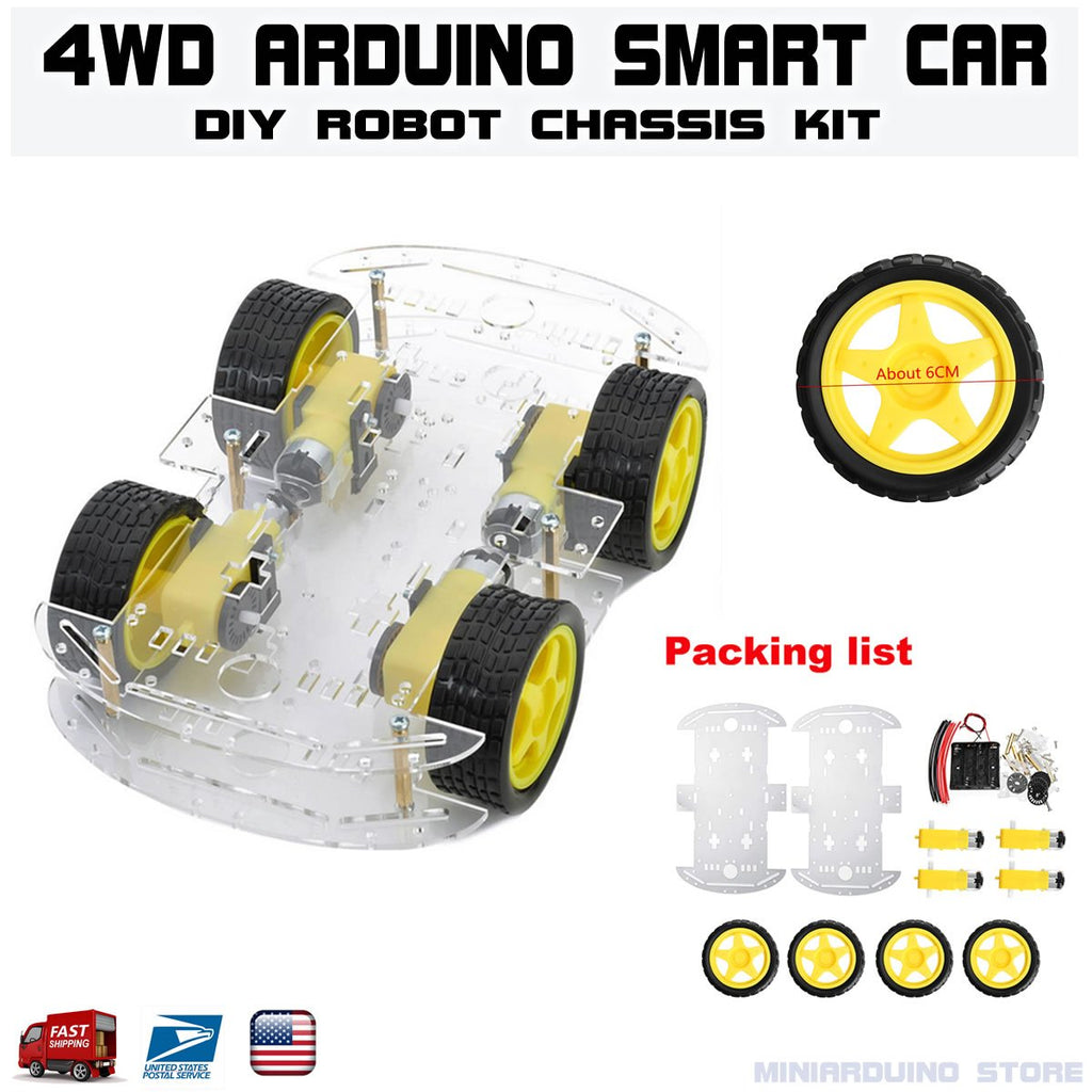 4wd Smart Robot Car Chassis Kits With Speed Encoder for Arduino - eElectronicParts